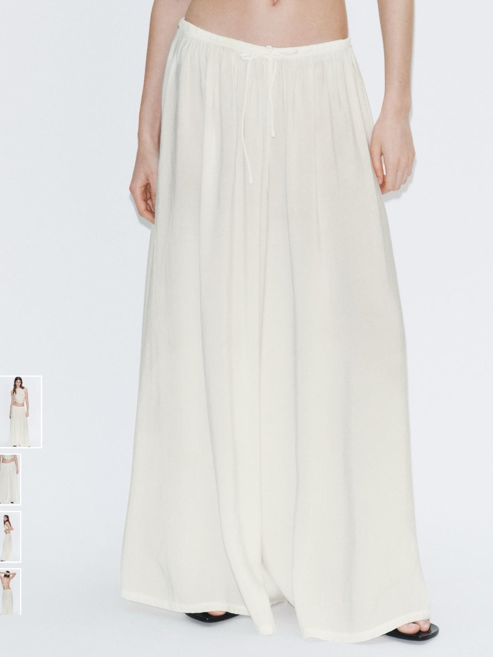 Zara drawstring palazzo pants